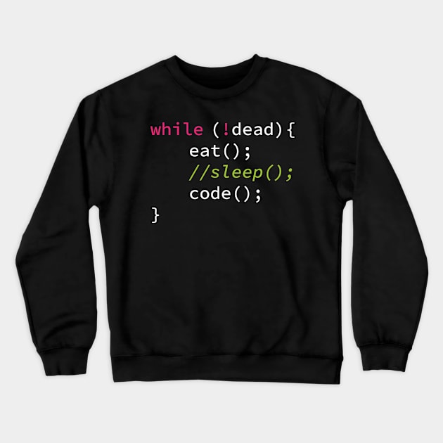 Funny Coding Computer Science Programmer Eat Sleep Code Crewneck Sweatshirt by kim.id